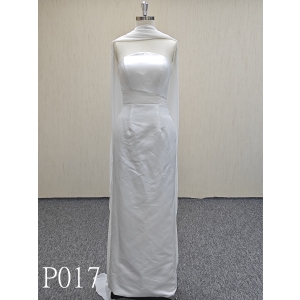 P017 Crepe sleeveless mermaid wedding dress with detachable wedding dress for woman