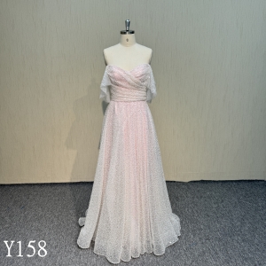 Y158 Pink Sweetheart  Lace up Evening dress with Beaded for Woman