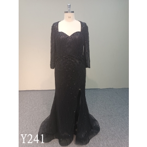 Y241 Fashion Design Black Lace  Mermaid Dress with  Sweetheart Zipper Back Evening Dress made in China