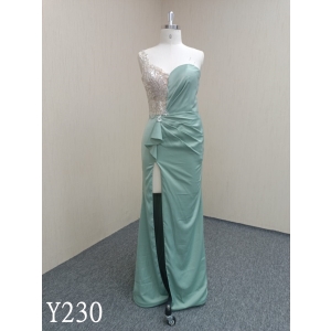Y230 Light Green sweetheart mermaid evening dress with applique lace