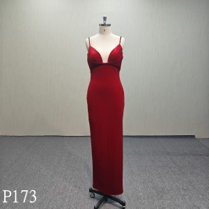 P173 Sexy red backless evening dress Bridal dress