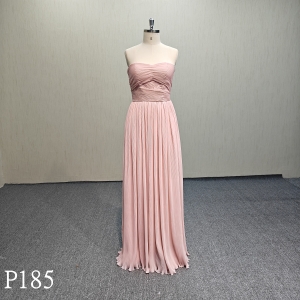 P185 Pink sleeveless wedding dress