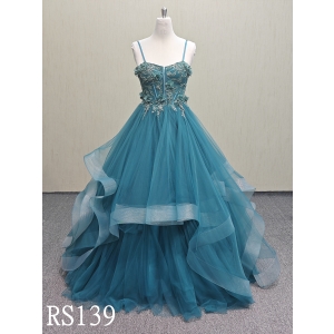 RS139  3D flower spaghetti strap sleeveless dress