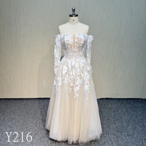 Y216 Elegant A-line wedding dress