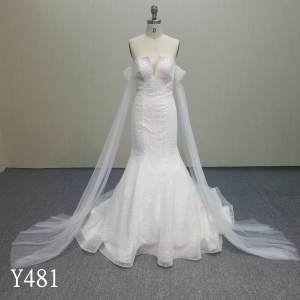 Y481 Beaded Sleeveless Mermaid Wedding Dress