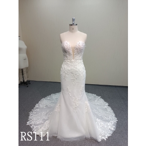RS111 Breast Coated Wedding Dress with Invisible Zipper