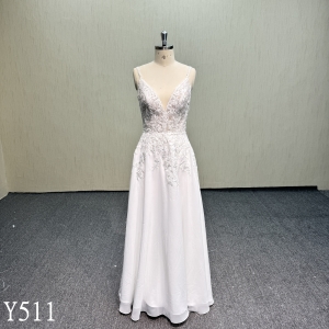 Y511 Lace Suspender V-neck Dress