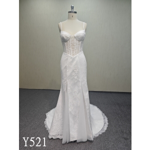 Y521 Sweetheart Wedding Dress with illusion