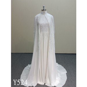 Y524 High Neck Wedding Dress with Shawl