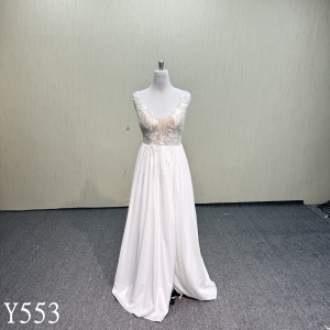 Y553 Split V-neck Wedding Dress