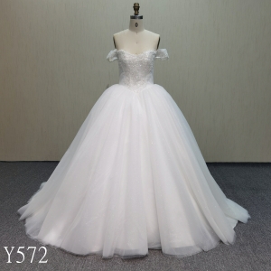 Y572 Off shoulder Wedding Dress with Sequins