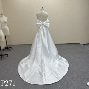 P271 Straight Wedding Dress with Bow