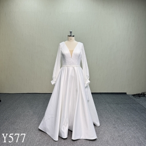 Y577 Plain ivory Wedding Dress