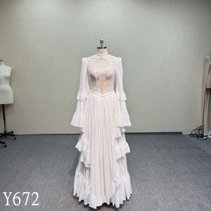 Y672 Court style, with Pleated Wedding Dress on the Lower Body