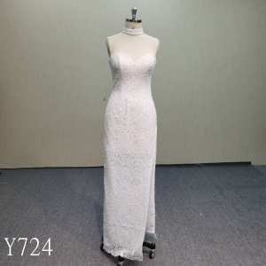 Y724 Pretty Elegant Spaghetti Straps Wedding Dress