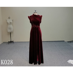 K028  Burgundy Evening Dress