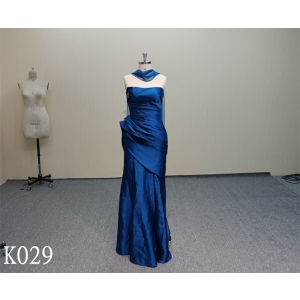 K029  High-end Design Sea Blue Evening Dress