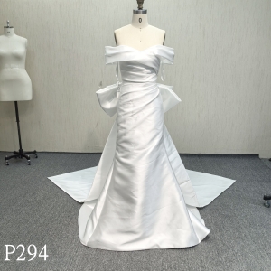 P294 Off-shoulder Wedding Dress with Bow
