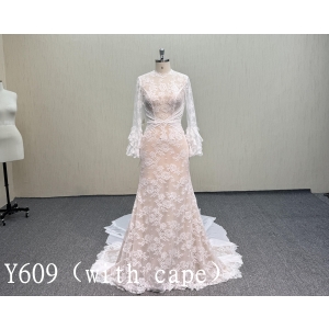 Y607 Fairy wedding dress with cape