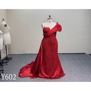 Y602 One red wedding dress--characteristic design one the bodice