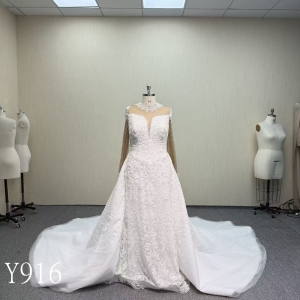 Y916 Fitted Mermaid Silhouette Dress with Sheer Illusion Neckline.